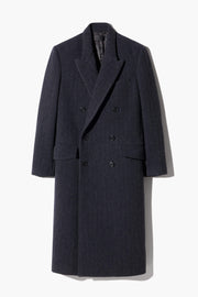 ALAIN TAILORED WOOL COAT IN CHARCOAL HERRINGBONE