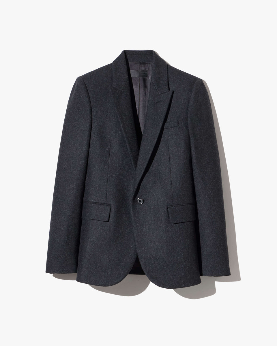 ANABEL WOOL BLAZER IN DARK CHARCOAL