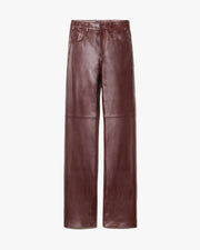 JOAN LEATHER PANT IN MERLOT