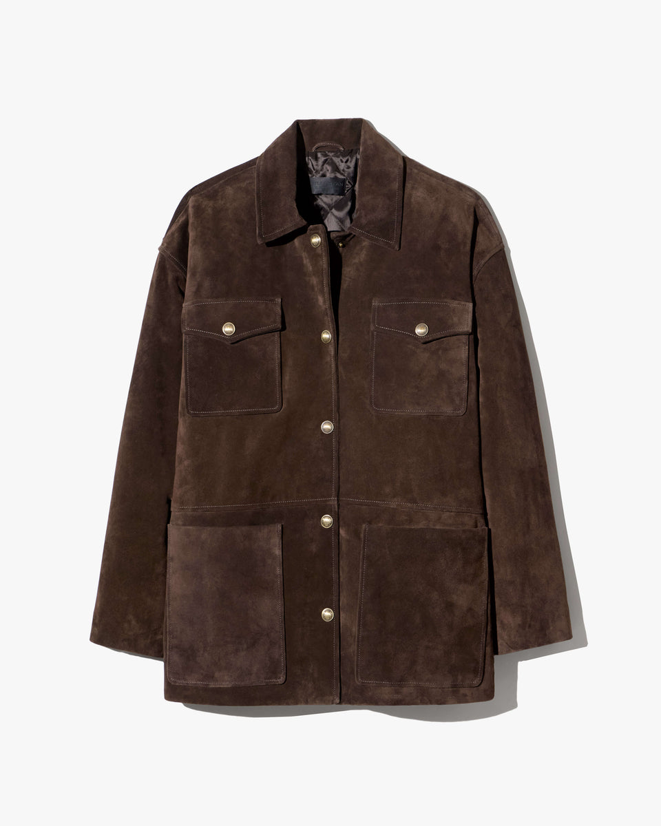 MIRRA SUEDE JACKET IN CHOCOLATE