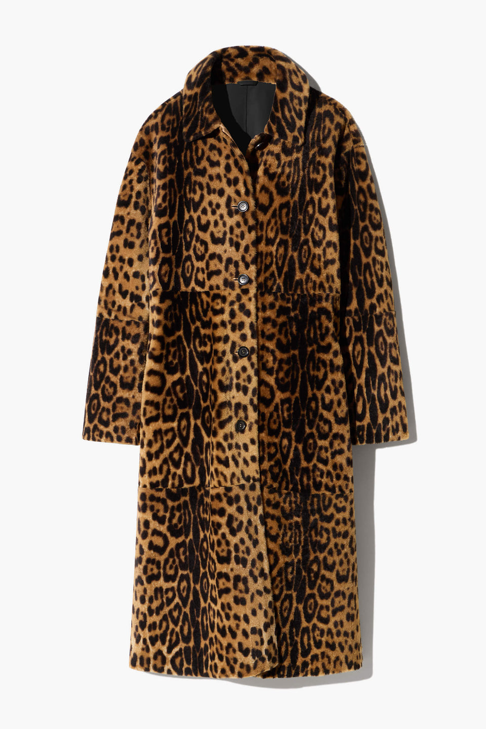 DAVELLE SHEARLING COAT IN LEOPARD PRINT