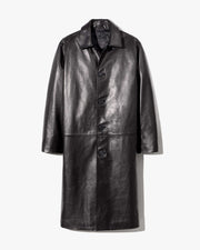 ABEL LEATHER COAT IN BLACK