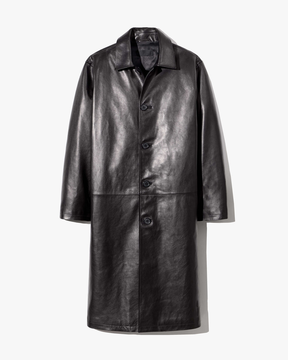 ABEL LEATHER COAT IN BLACK