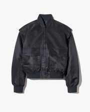 MCGUIRE NYLON BOMBER JACKET IN BLACK