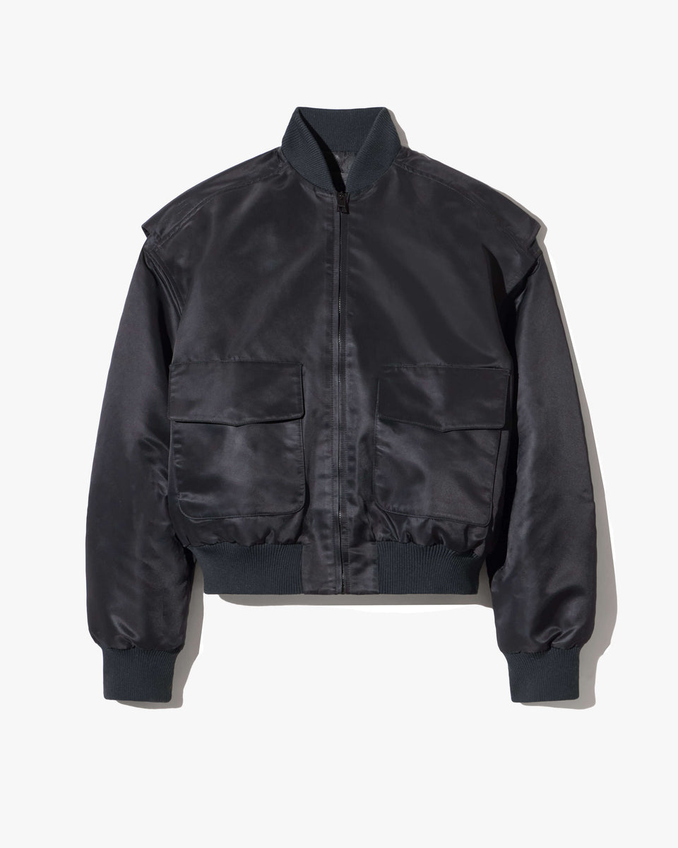 MCGUIRE NYLON BOMBER JACKET IN BLACK