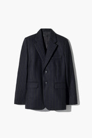 ROMAIN BOYFRIEND JACKET IN BLACK PINSTRIPES