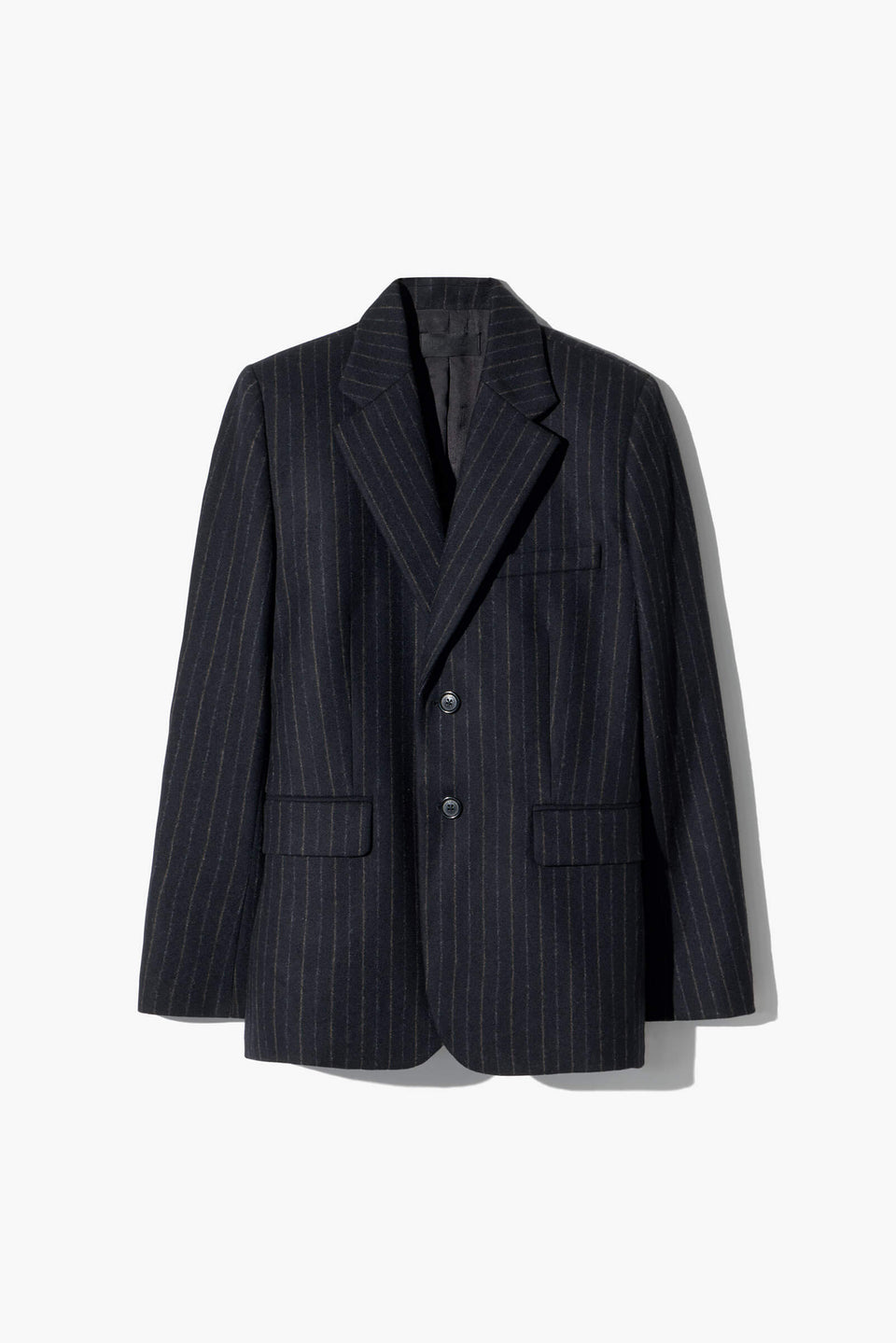 ROMAIN BOYFRIEND JACKET IN BLACK PINSTRIPES