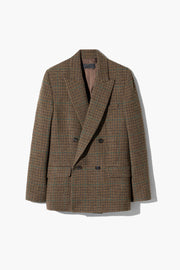 LESTON WOOL BLAZER IN BROWN CHECK