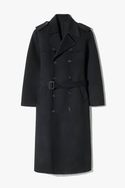 BERNS TRENCH WOOL COAT IN BLACK