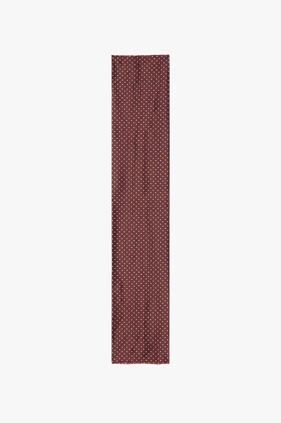 MINI DOT SILK SCARF IN BURGUNDY