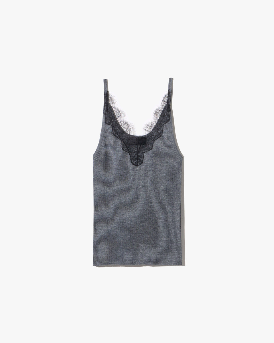 ARONIA SWEATER TANK IN DARK GREY MELANGE