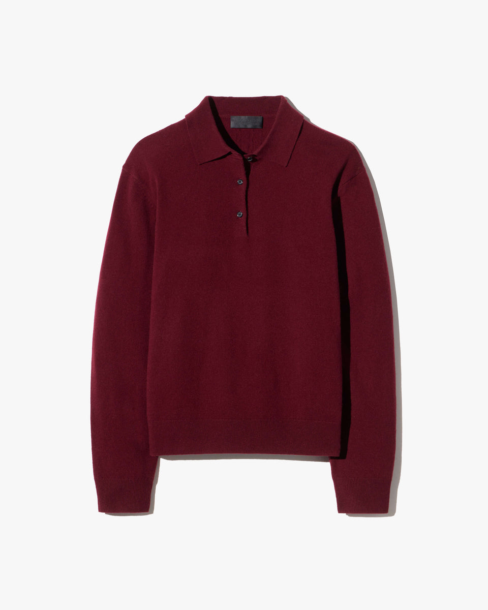 JOVAN SWEATER POLO IN BURGUNDY