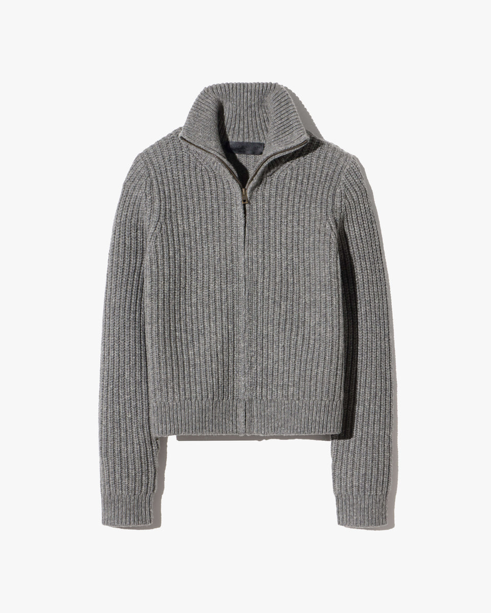 ARLEN CARDIGAN IN MEDIUM GREY MELANGE