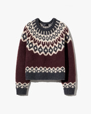 ISALINE FAIR ISLE SWEATER IN BURGUNDY FAIRISLE