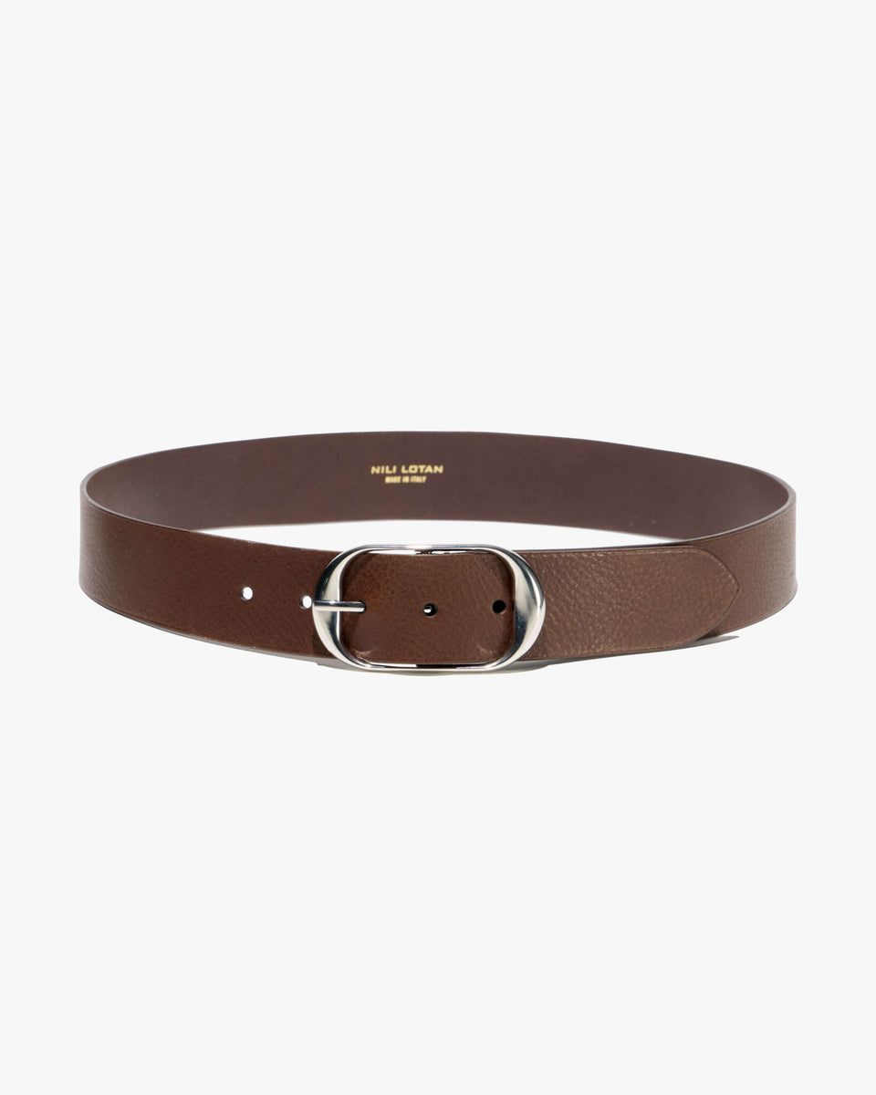NILI BELT IN CHESTNUT W/ ANTIQUE SILVER BUCKLE