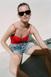 ONE PIECE BATHING SUIT IN RED