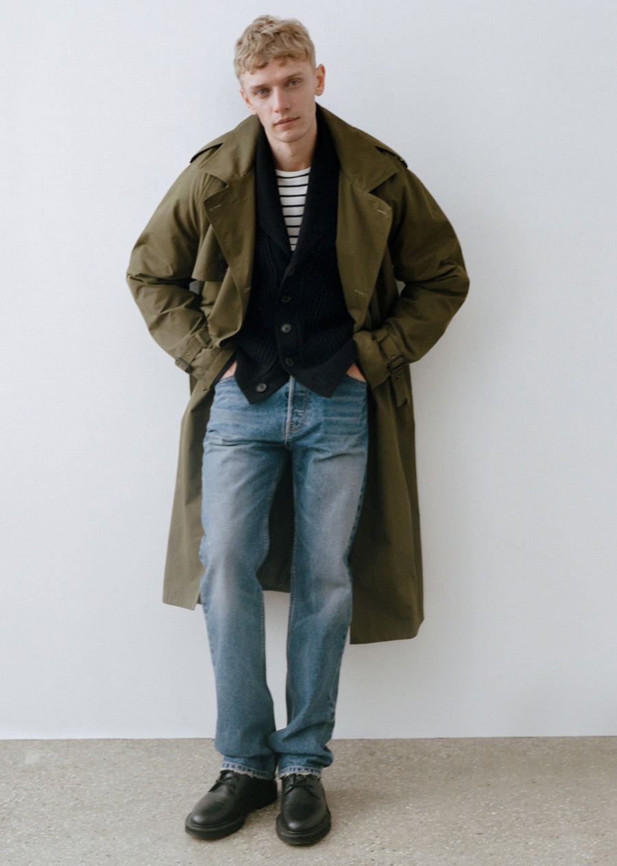Nili Lotan Men s Kieran Trench Coat Olive Green S