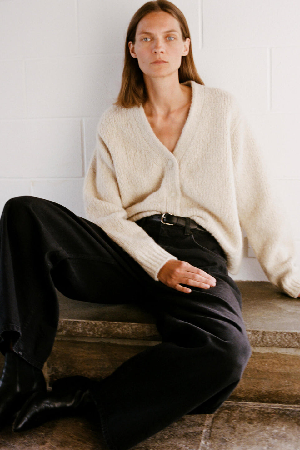 LORANA CARDIGAN IN BEIGE MELANGE