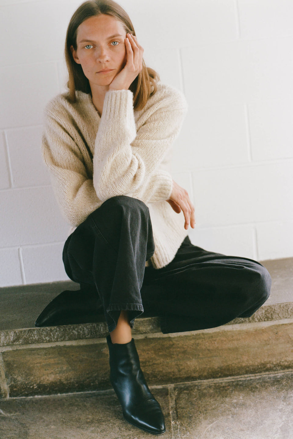 LORANA CARDIGAN IN BEIGE MELANGE