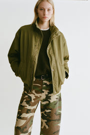 KLAIRE BLOUSON COTTON JACKET IN SHADOW GREEN