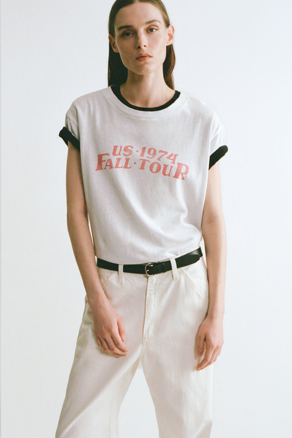 BRADY TEE IN WHITE/RED PRINT