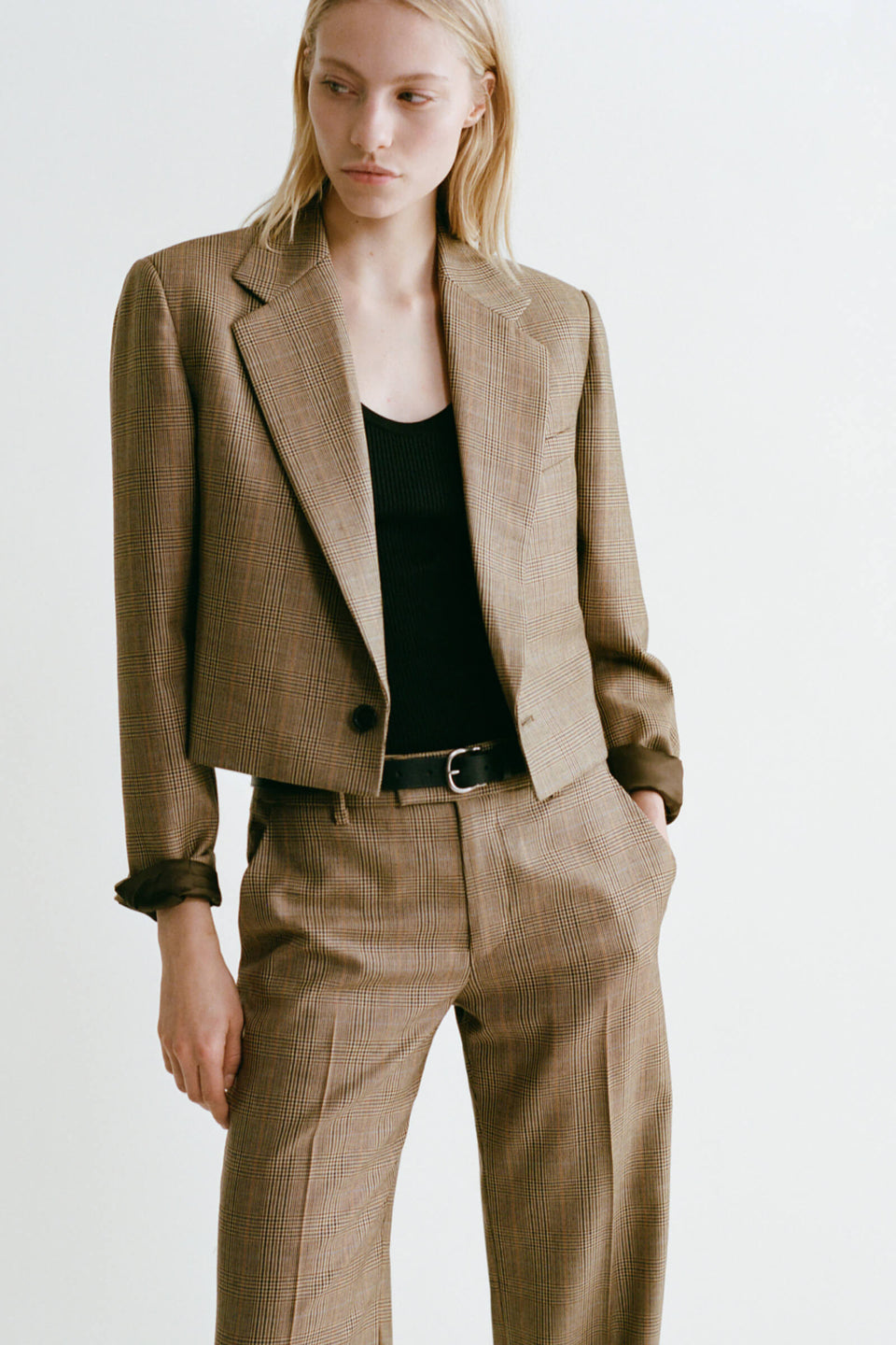 SWAN WOOL JACKET IN GLEN TAN