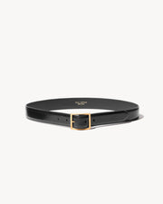 GABRIELE BELT IN BLACK W/ ANTIQUE GOLD BUCKLE