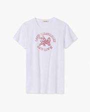 LANA TEE - LOVE RASTAFARI IN WHITE/RED PRINT
