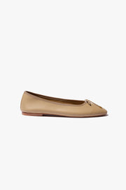 LEATHER BALLET FLAT IN SAND