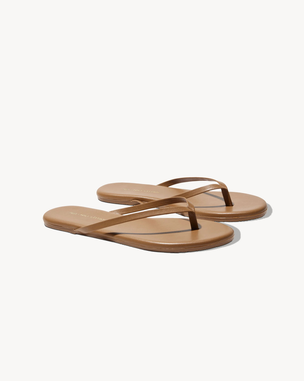 NL X TKEES LEATHER FLIP FLOP IN COGNAC