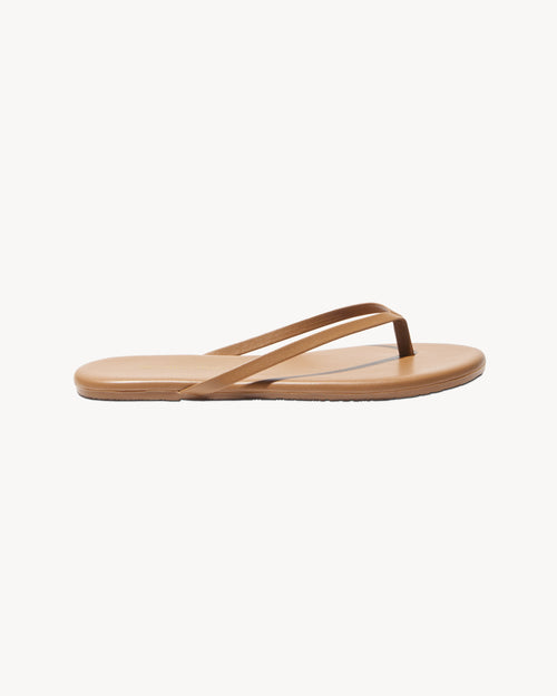 NL X TKEES LEATHER FLIP FLOP IN COGNAC