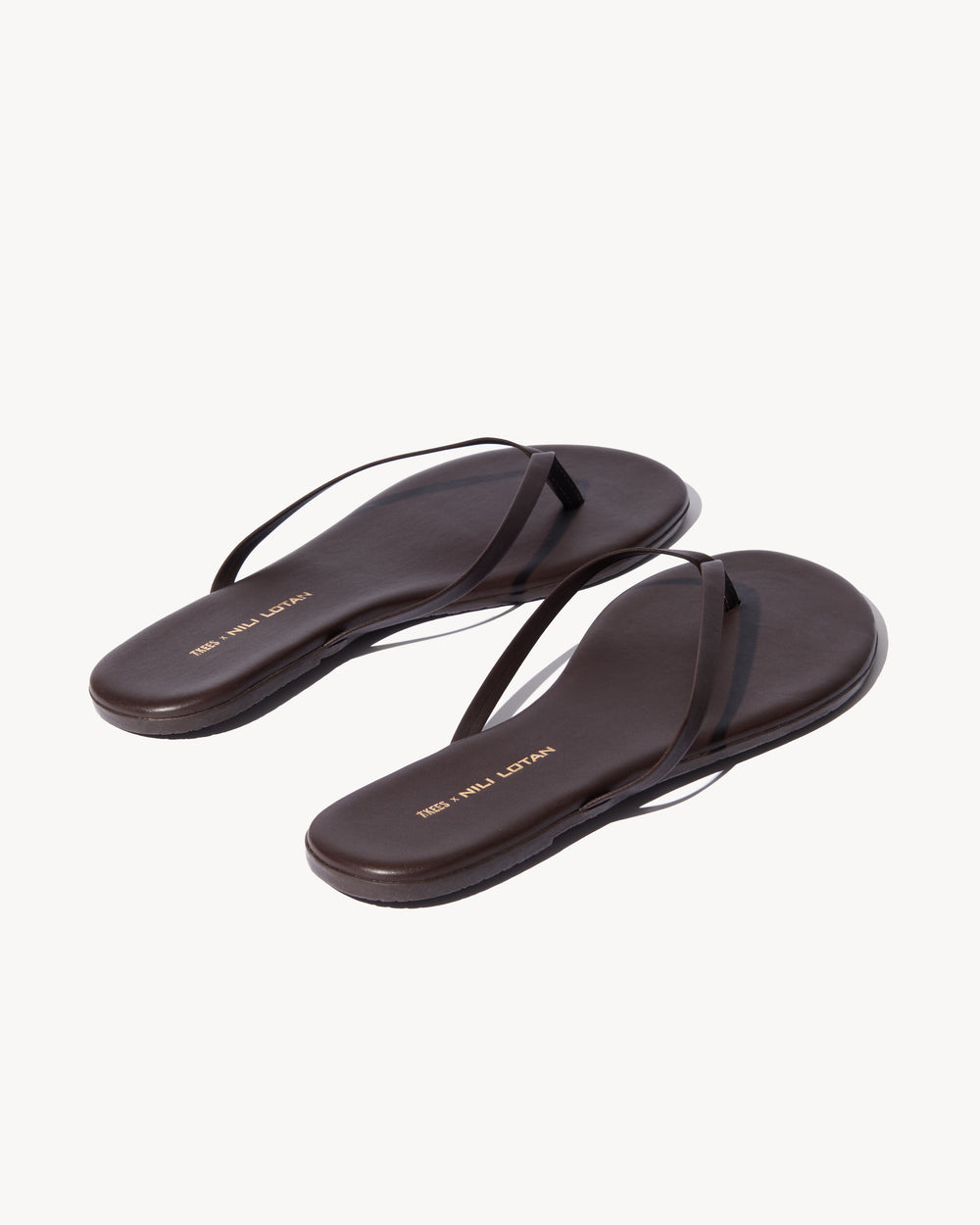 NL X TKEES LEATHER FLIP FLOP IN DARK BROWN