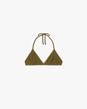 TRIANGLE BIKINI TOP IN OLIVE GREEN
