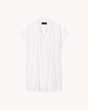 NORMANDY BLOUSE IN IVORY DOBBY STRIPES
