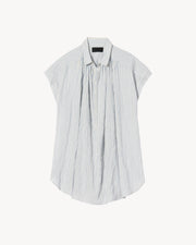 NORMANDY BLOUSE IN IVORY/BLUE STRIPES