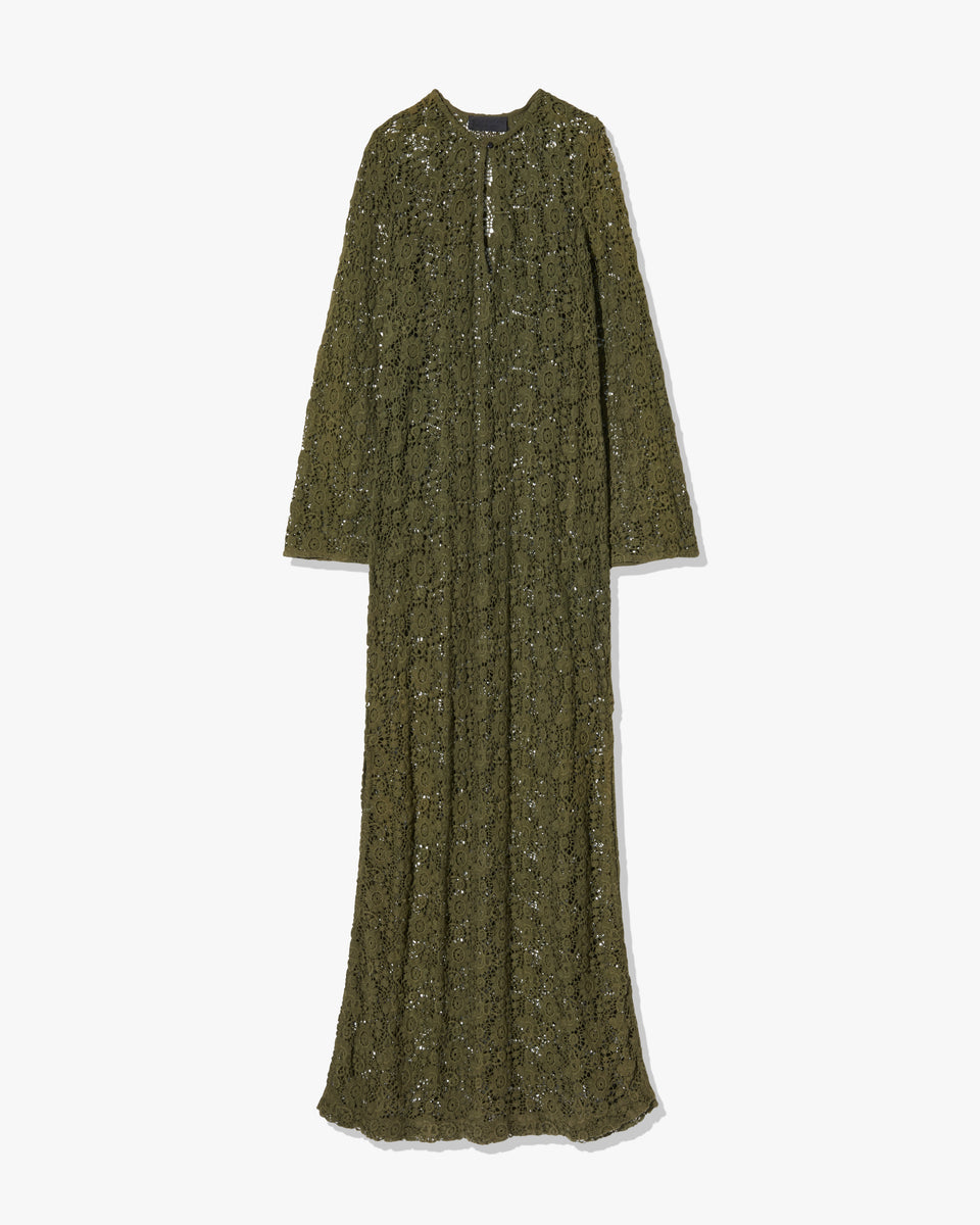 Nili Lotan Della Cotton Lace Maxi Dress - Dark Green Nili Lotan Della Cotton Lace Maxi Dress - Dark Green