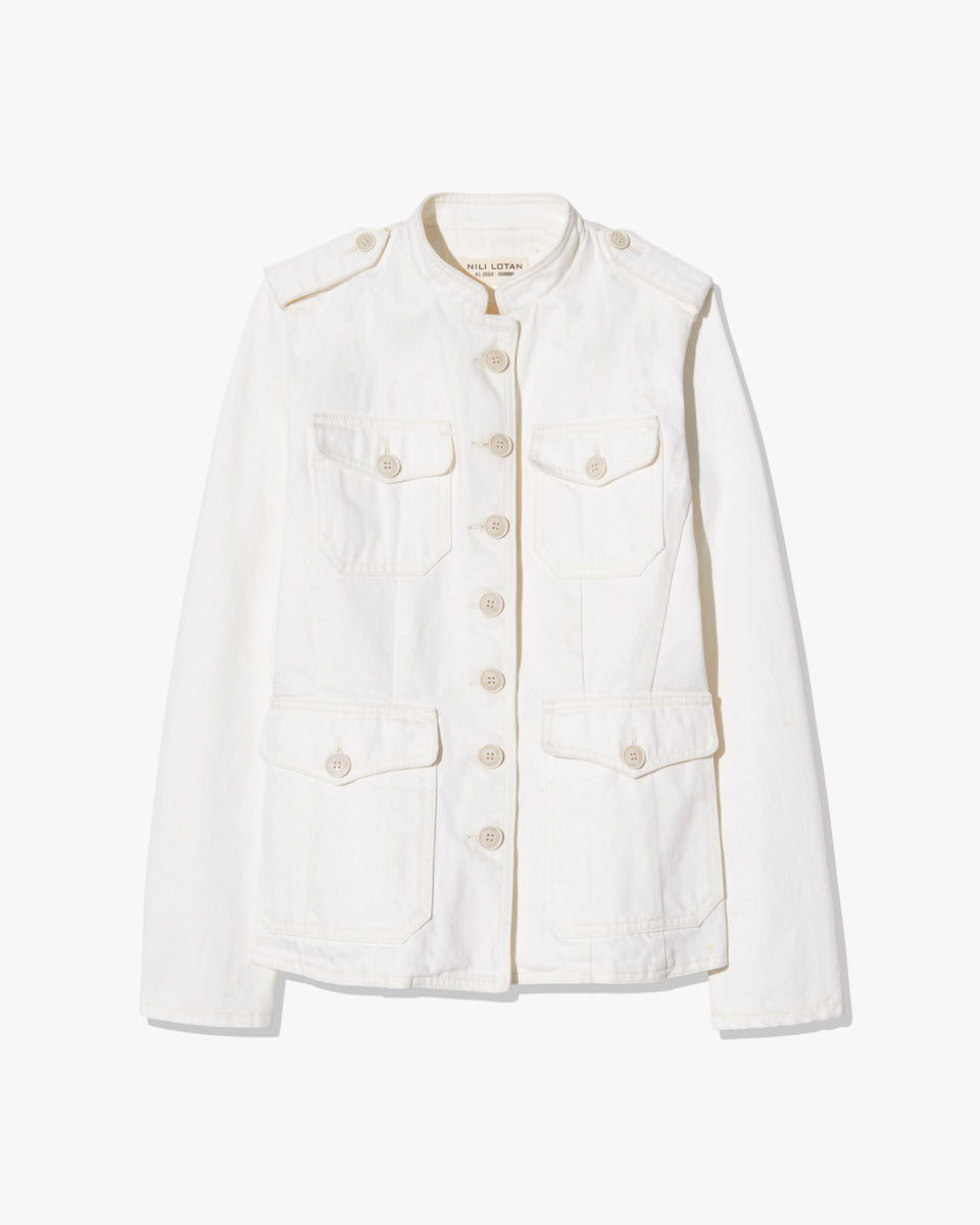 GERALDINE DENIM JACKET IN CREAM