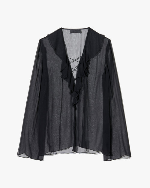 GISELLA SILK BLOUSE IN BLACK