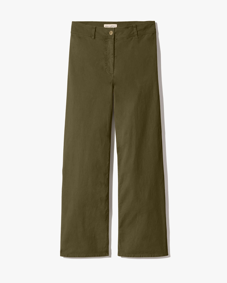 MEGAN COTTON PANT IN LODEN