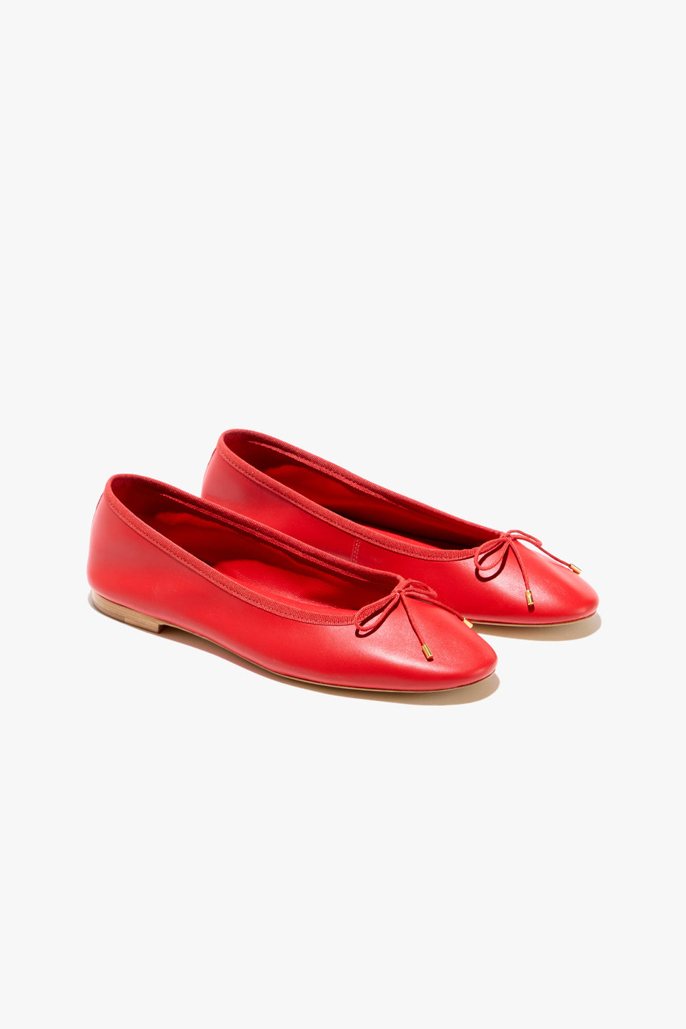 LEATHER BALLET FLAT IN RED