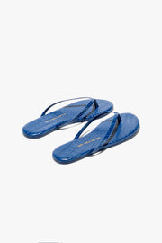 NL X TKEES LEATHER FLIP FLOP IN NAVY