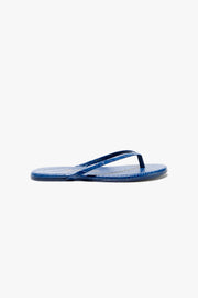 NL X TKEES LEATHER FLIP FLOP IN NAVY