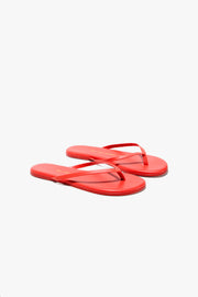 NL X TKEES LEATHER FLIP FLOP IN RED