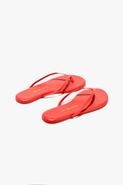 NL X TKEES LEATHER FLIP FLOP IN RED