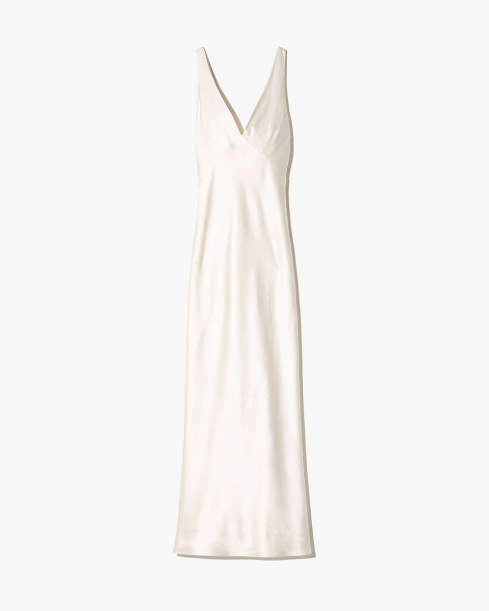 ALINE SILK DRESS IN IVORY