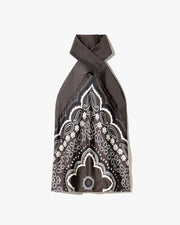 SOLAL SILK HALTERNECK TOP IN BROWN/ IVORY BANDANA PRINT