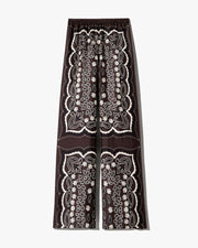 MORGAN PANT IN BROWN/ IVORY BANDANA PRINT