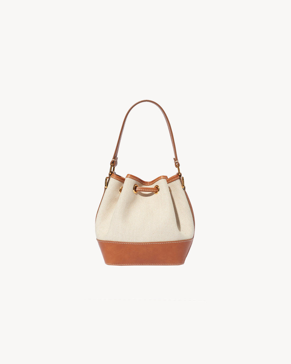 BRIGITTE MINI BAG IN NATURAL/COGNAC/GOLD HW