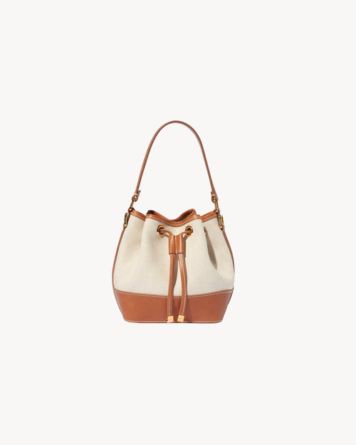 BRIGITTE MINI BAG IN NATURAL/COGNAC/GOLD HW