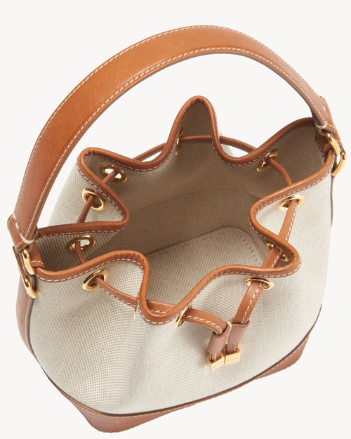 BRIGITTE MINI BAG IN NATURAL/COGNAC/GOLD HW